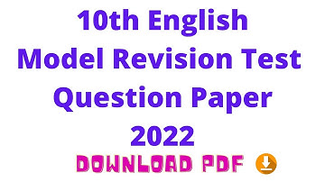 10th English Revision Test Model Question paper with answer key 2022