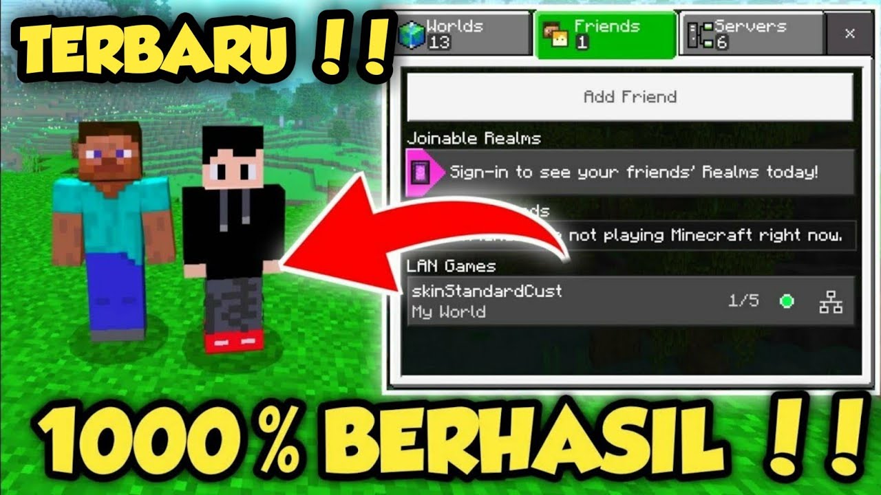 Tutorial Cara Mabar/Multiplayer DI Minecraft PE MCPE TERBARU !!// 100