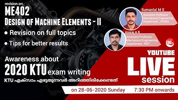 ME402 DESISN OF MACHINE ELEMENTS - II | Revision & Exam Precautions for KTU students