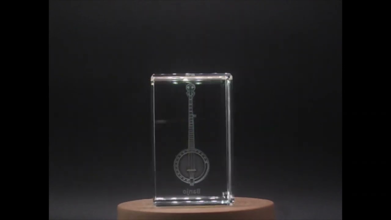 Banjo 3D Engraved Crystal 3D Engraved Crystal Keepsake/Gift/Decor/Collectible/Souvenir - FSMI5