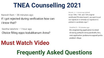 Q&A Session | TNEA Counselling 2021 | Application Doubts and how to correct mistakes | Tamil