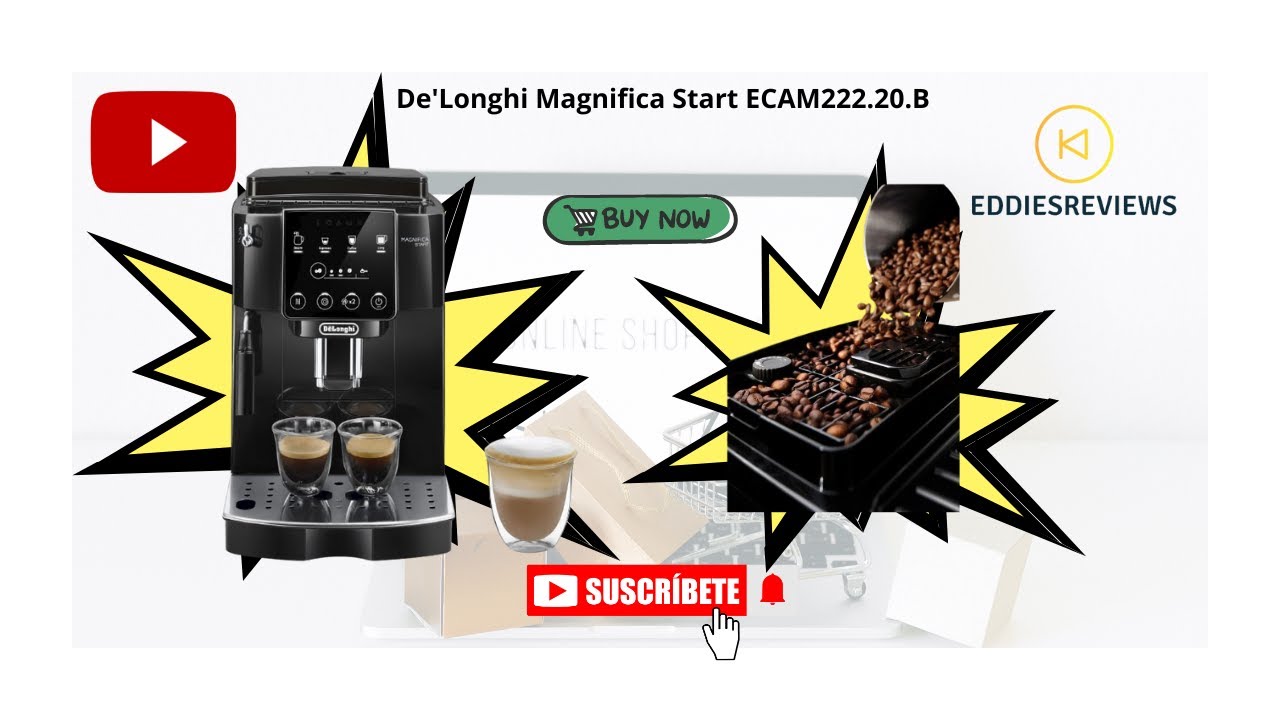 De'Longhi Magnifica Start ECAM220.60.BG, Cafetera Automática con LatteCrema  Hot, Cafetera Espresso de Grano a Taza con 4 Recetas de Un Solo Toque,  Panel de Control de Tacto Suave, 1450W, Negro : 