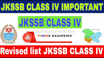 JKSSB Class IV Revised Merit list #jkssb #classiv #meritlist  home academy