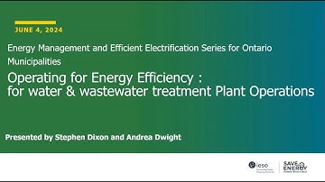 Operating for Energy Efficiency Water Wastewater | June 4, 2024 Webinar