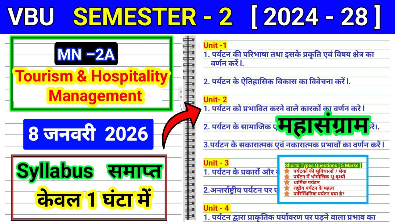 SEM 2 MN 2A Tourism hospitality Management important questions |paryatan ke sakaratmak nakaratmak