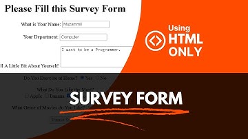 Create a Survey Form Using HTML ONLY - HTML Project #1