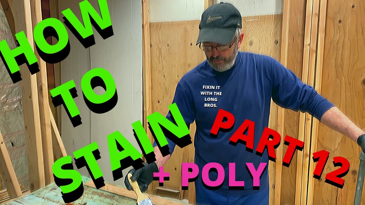 12 SANDING AND STAIN+POLY LAST ROW BATHROOM CEILING..REMODELING BATHROOM FOR JACK AND JILL