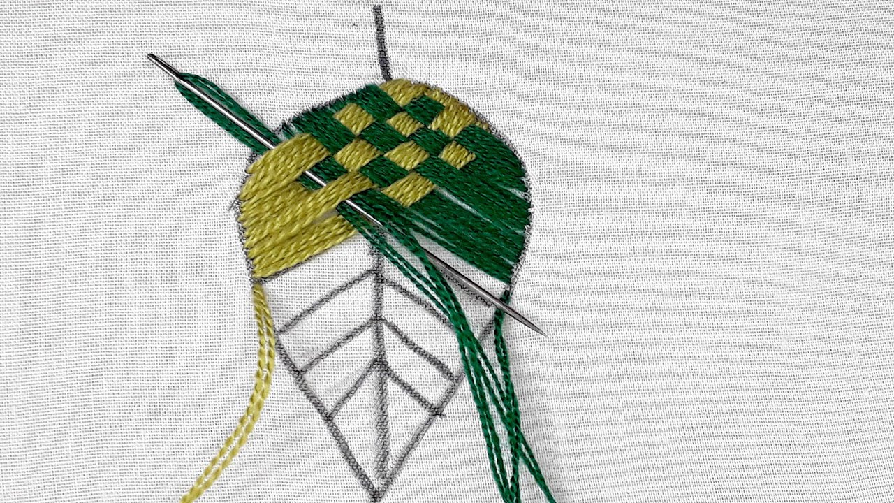 Hand embroidery leaf stitch  leaf stitch tutorial  youtube Hand embroidery leaf stitch  leaf stitch tutorial  youtube