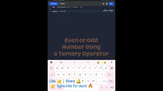 Even or Odd Number Using a Ternary Operator