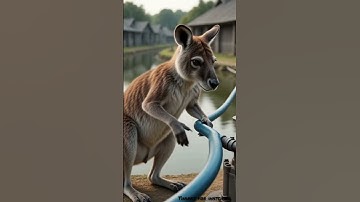 kangaroo saved tomato plants from drying out by watering them😭#ai#tree#save#kangaroo
