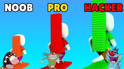 NOOB vs PRO vs HACKER Bridge Race Android iOS Oggy And Jack (TaimoorOP)