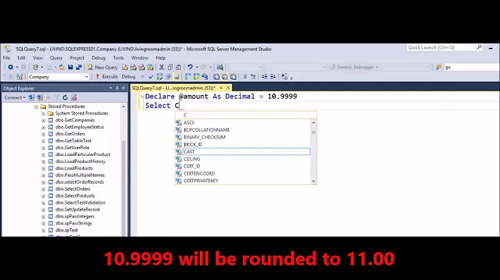 MSSQL -  Rounc decimal to 2 decimal places