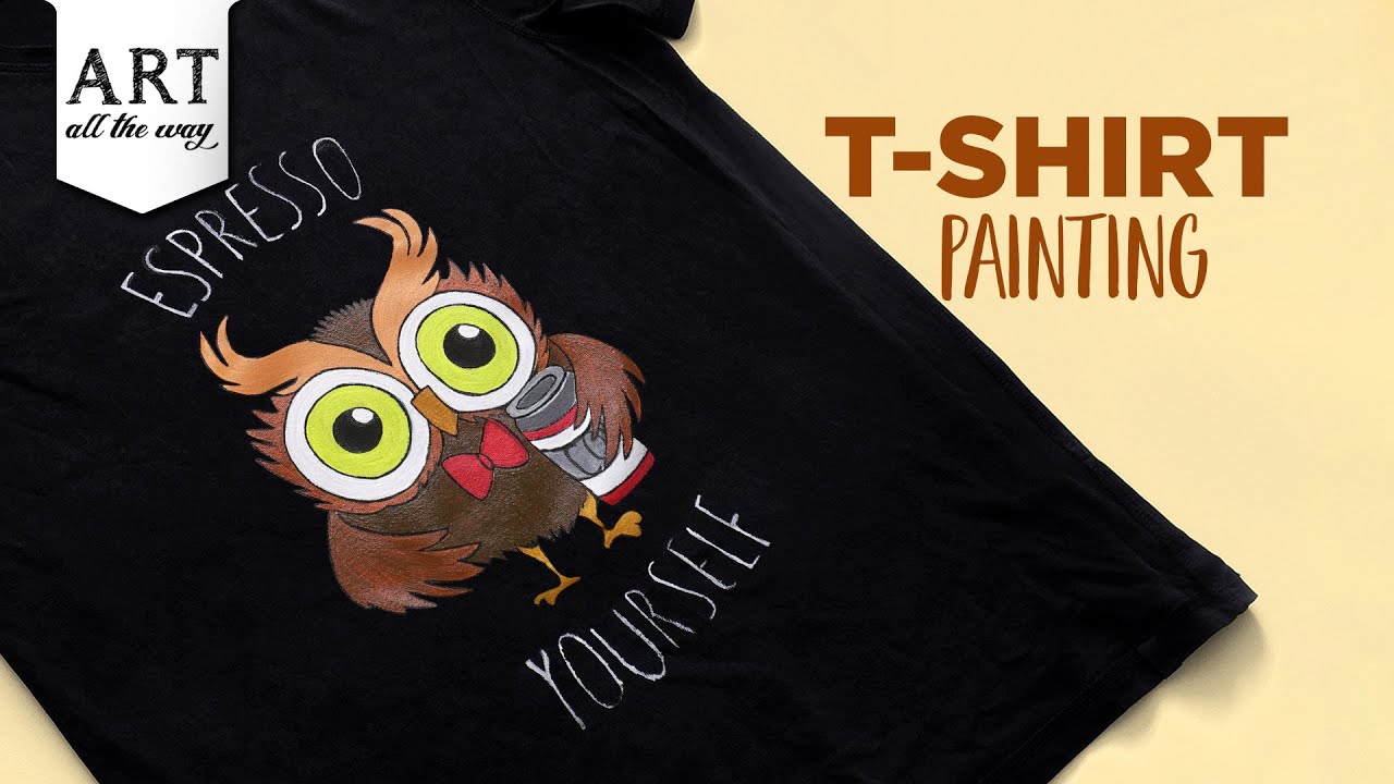 Owl Painting | Painting Ideas | T-shirt Design | T-Shirt Art | paint a T-shirt - YouTube