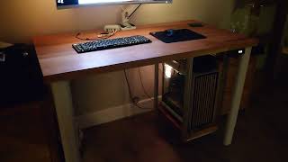 Sit Stand Desk with Suspended PC Stand