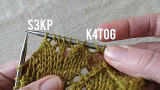 K4tog and S3KP - right and left leaning triple decrease