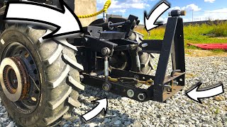 Обзор самодельной задней навески на мини трактор переломка