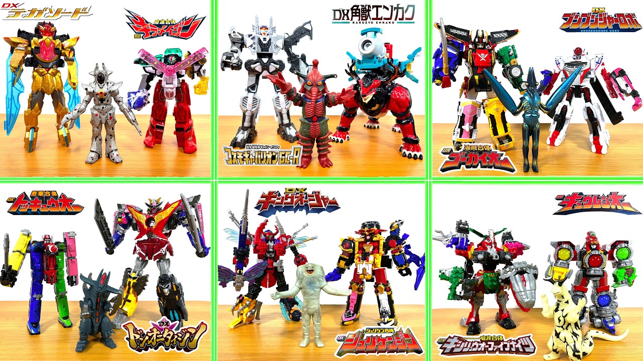 変形合体ロボットの戦いだ！スーパー戦隊やPROJECT R.E.D.のロボット達がコンビを組んで必殺技だ！