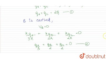 (Figure 3.78) shows three thin concentric spherical shells A, B and C with initial charges