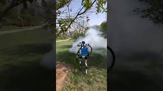 Robot Gardener?!  Unitree G1 Sprays a Tree spraying #humanoid  #technology  #robots  #airobot