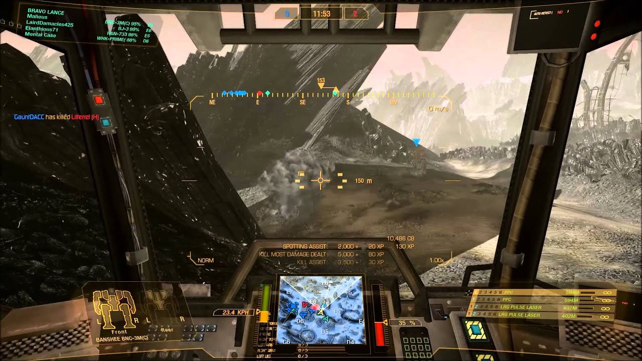 MWO Malieus in a Banshee BNC-3m(C) dropping with a friend, couple kills each