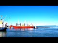 Sharp turning  timelapse  berthing bulk carrier ship