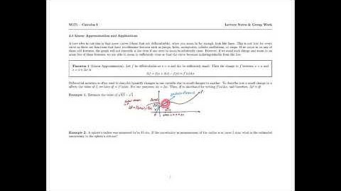 4.1 Linear Approximation & Applications - Introduction