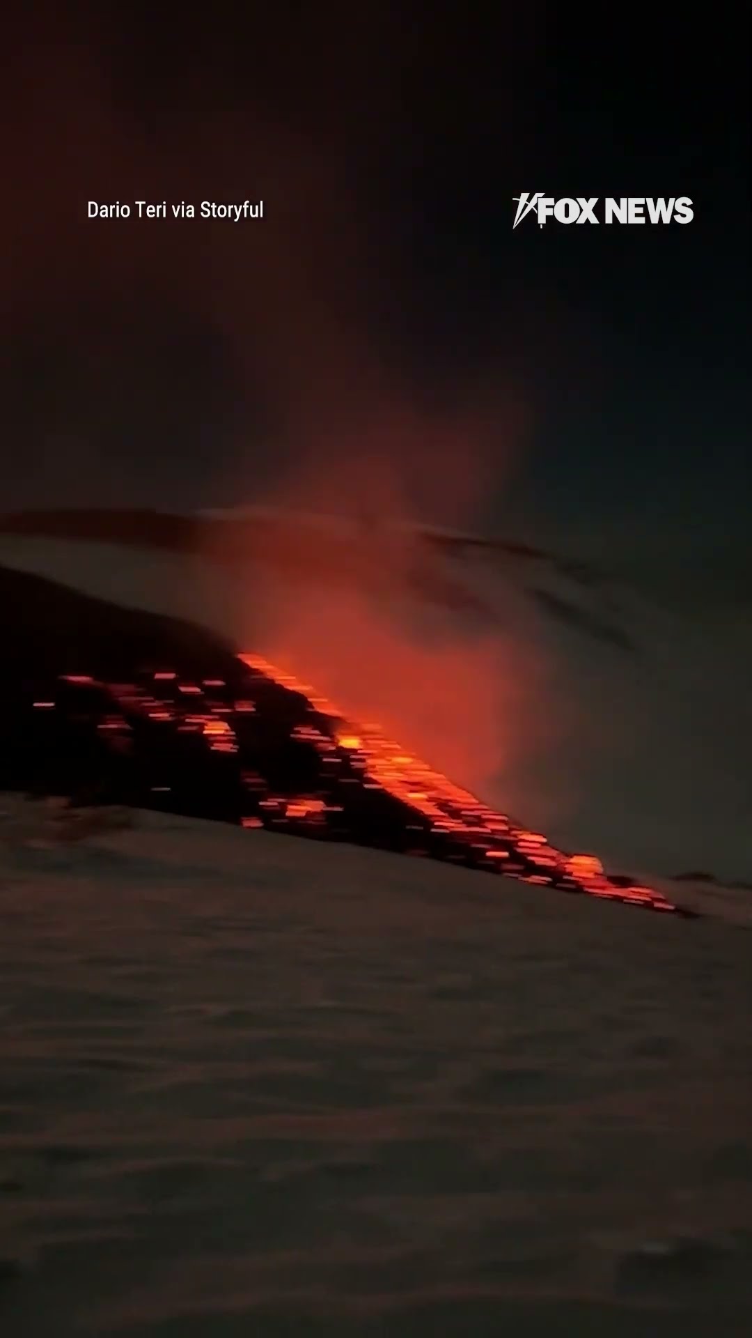 Daredevil skiers take on volcanic mountain slope