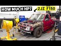Lord Frightening (Our 2JZ Swapped Ford F-150) RUNS! Dyno Session and… Backwards Wheels?