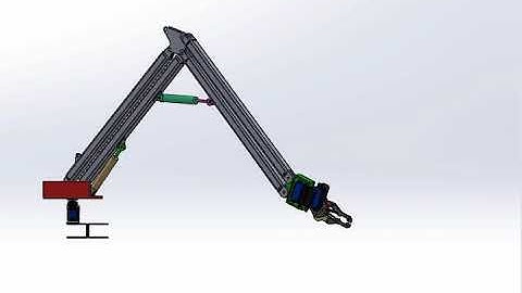 Solidworks: Robotic Arm, 4 bars, servo-motors