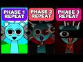 SPRUNKI 1 REPEAT VS PHASE 2 REPEAT VS PHASE 3 REPEAT | Simon, Clukr, Fun bot #incredibox #sprunki