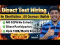Direct Test No Resume Shortlisting | Freshers/Students &amp; Grads | Chance to Work with Top Founders