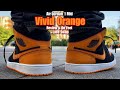 Jordan 1 mid vivid orange  review on feet  lace swap