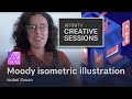 Moody isometric illustration in Affinity Designer for iPad with Isabel Sousa