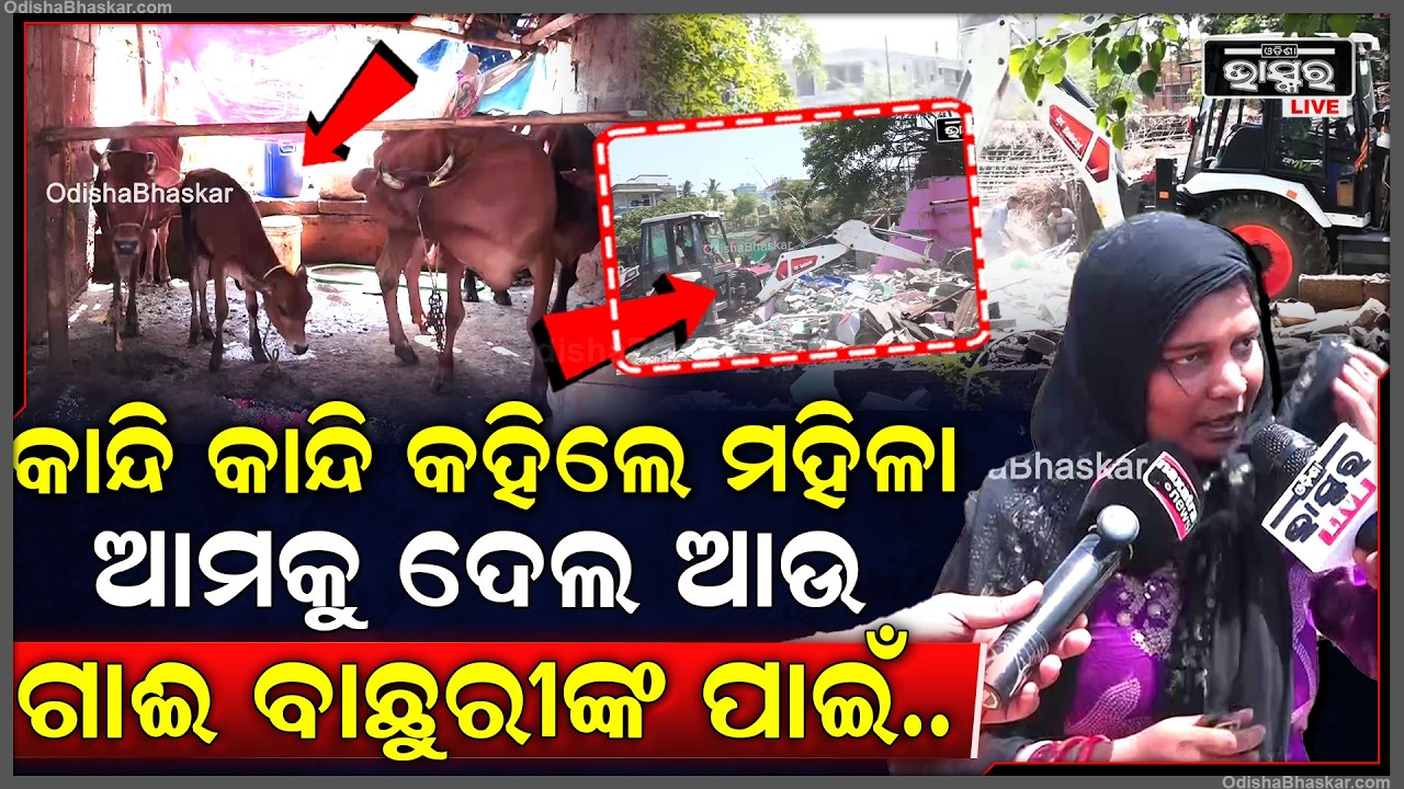 କାନ୍ଦି କାନ୍ଦି କହିଲେ ମହିଳା, "ଆମକୁ ଘର ଦେଲ ଆଉ ଏତେ ଖରାରେ ଆମ ଗାଈ ବାଛୁରୀ କେଉଁଠି ରହିବେ"