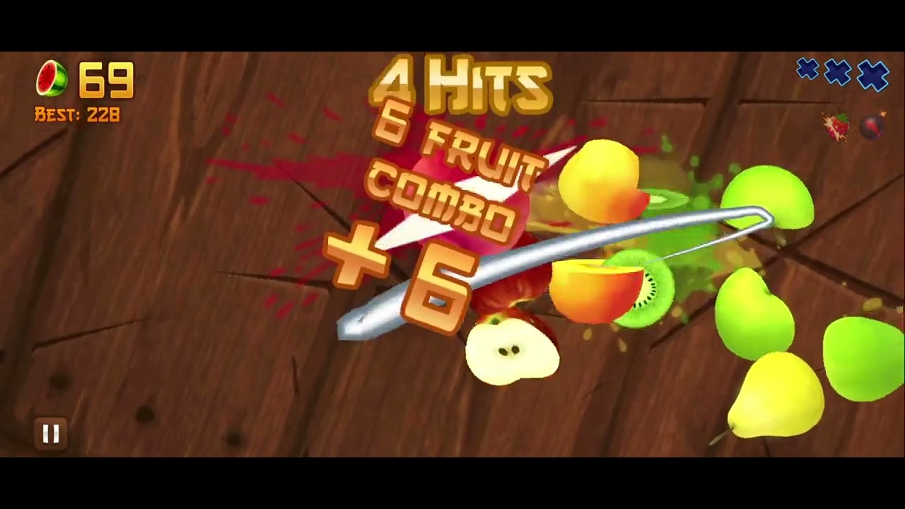 Classic Fruit Ninja .Let's play level 18.Victory or Game over?