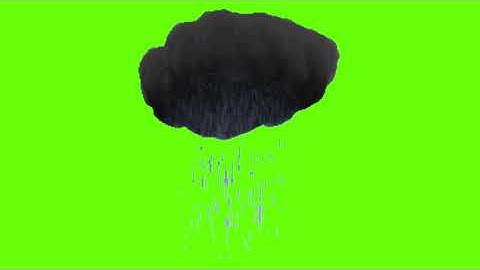 RAINCLOUD WITH RAIN ANIMATED GREEN SCREEN (CHROMA KEY)