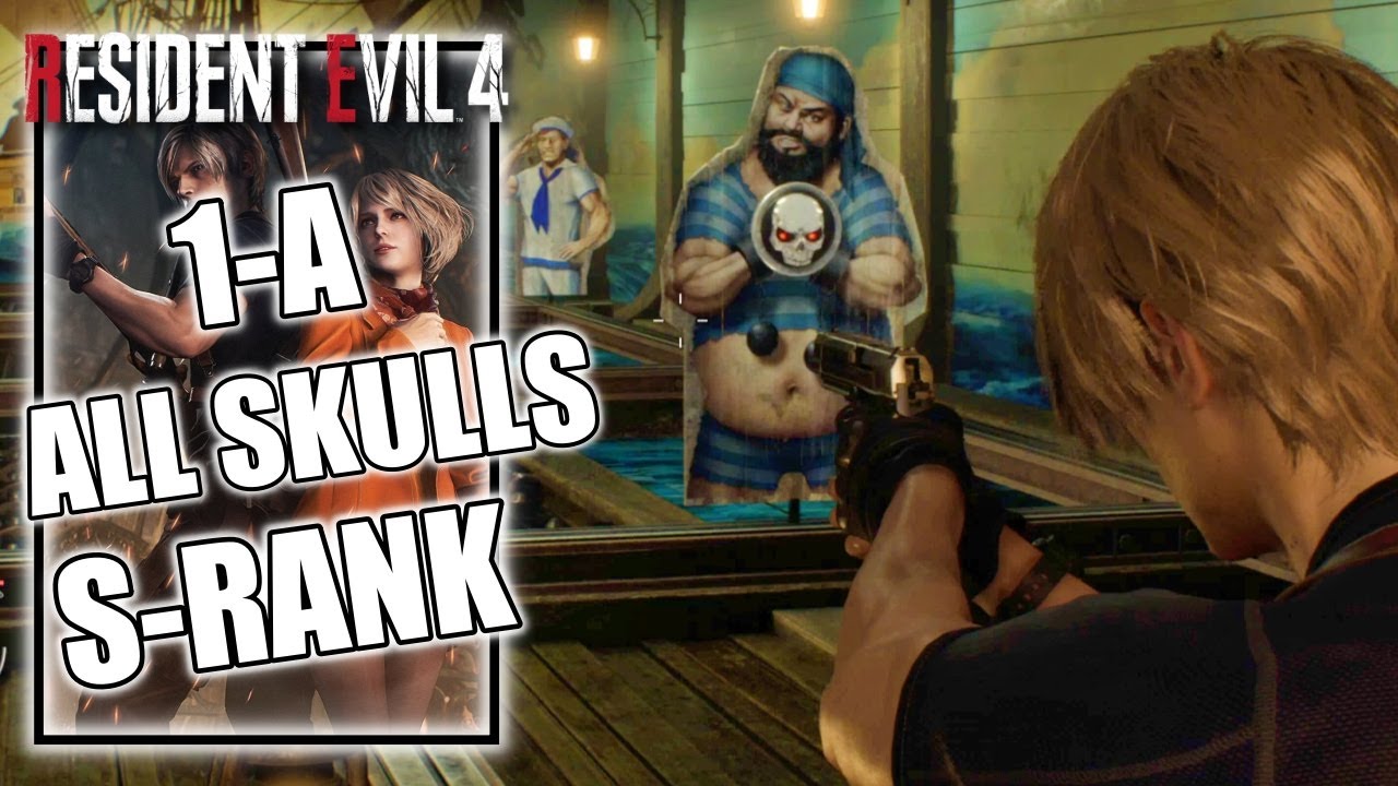 Resident Evil 4 Remake - S Rank and All Skulls in Shooting Range 1-A