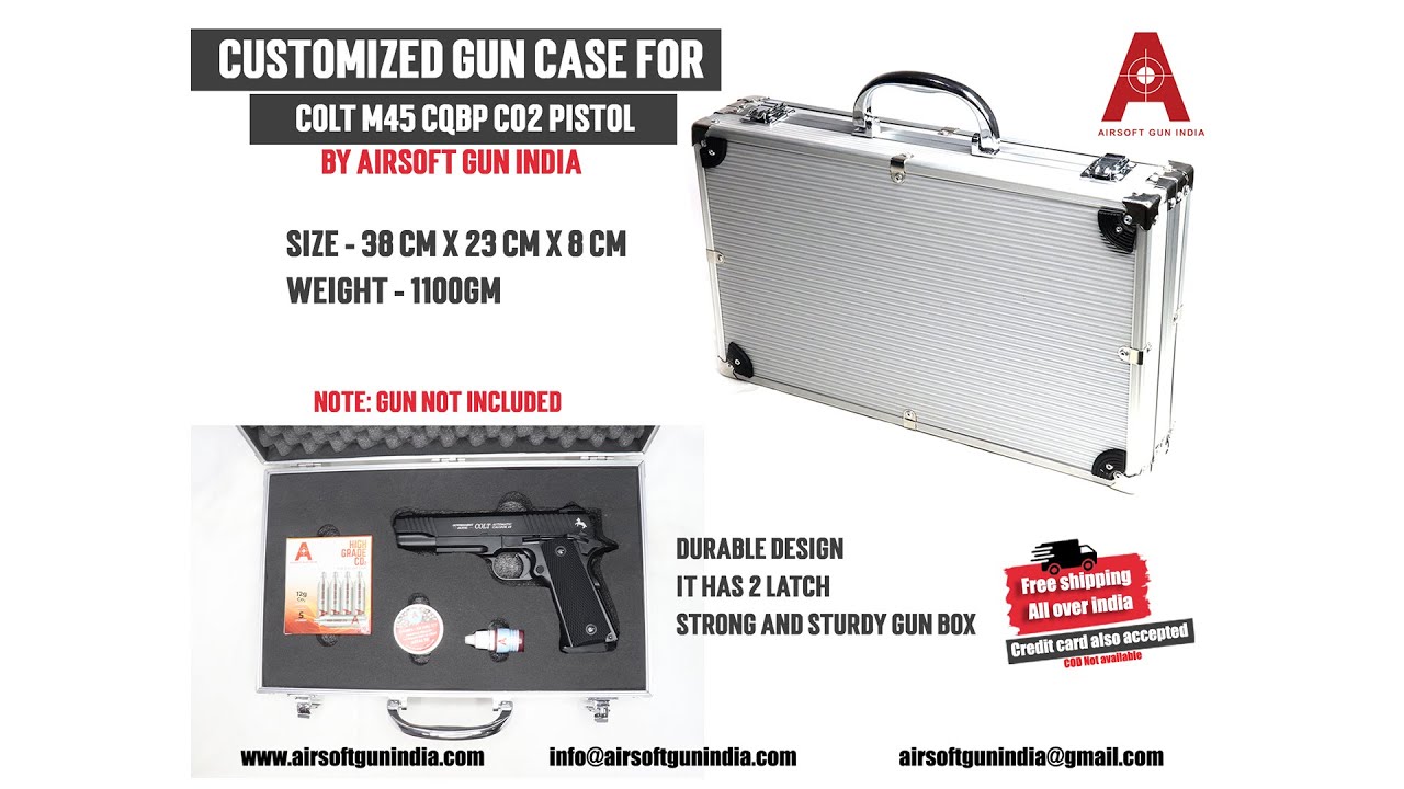 Customized Gun Case For Colt CQBP 1911 Co2 BB Pistol By Airsoft Gun India