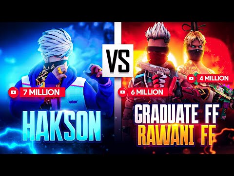Hakson 7M vs Graduate ff 6M and Rawani 4M 🔥 Who will win ? 🤔 - Garena free fire max