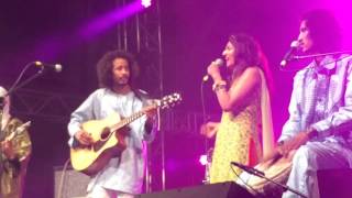 Tamikrest & Kiran Ahluwalia in collaboration at Le Festival d'été de Québec July 2015.