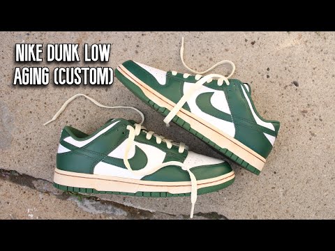 Nike Dunk Low Varsity Green Custom | How to age sneakers - YouTube