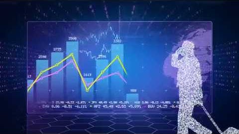 NO COPYRIGHT camera moves through binary tunnel with silhouettes of business people inside