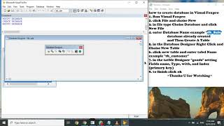 How to create a Database and Table in visual foxpro