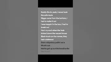 Roddy ricch - down below (lyrics spotify version)