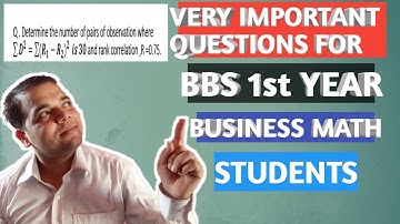 Buesiness statistics important question for  BBS 1st year student | Correlation & Regression