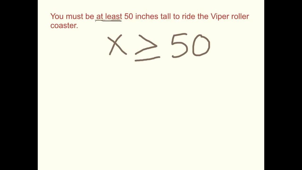 Unit 1 Day 10 Sample Problem #1 Translating Inequalities - YouTube