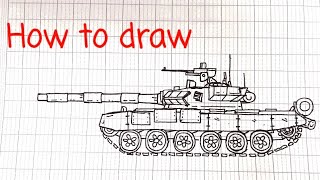 #32 Cách vẽ xe tăng T-90 ( chi tiết)