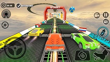 Impossible Car Tracks 3D - Red Sport Ferrari Car Driving Multiplayer Mode- Android Gameplay