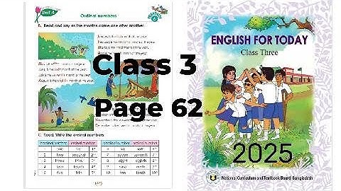 Class 3 English page 62, Unit 4 Lesson 6 Ordinal numbers [2025] তৃতীয় শ্রেণীর ইংরেজি পৃষ্ঠাব ৬২  