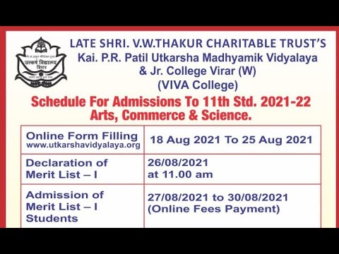 Viva College Admission Schedule 2021 22 Youtube<script async src=